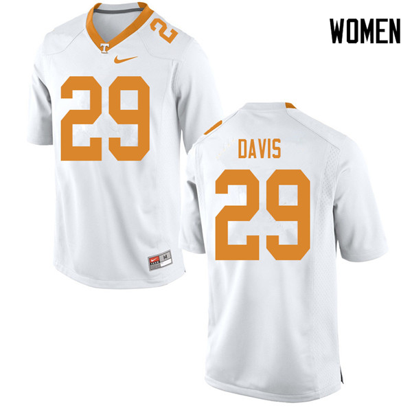 Women #29 Brandon Davis Tennessee Volunteers College Football Jerseys Sale-White